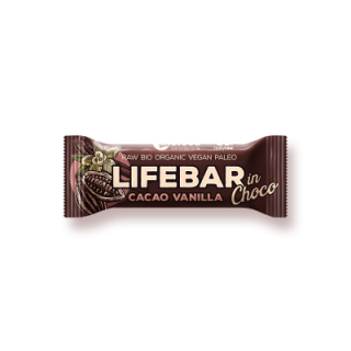 InChoco s kakaovými boby a vanilkou Lifebar RAW BIO