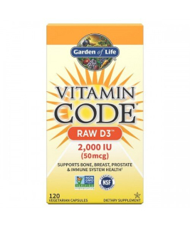Vitamin D3 - RAW Vitamin Code - 2000 IU - 120 kapslí